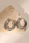 Oval Hoop Earrings Silver One Size Earrings - Tophatter Daily Deals