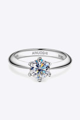 Wonderful Life 1 Carat Moissanite Platinum-Plated Ring Moissanite - Tophatter Daily Deals