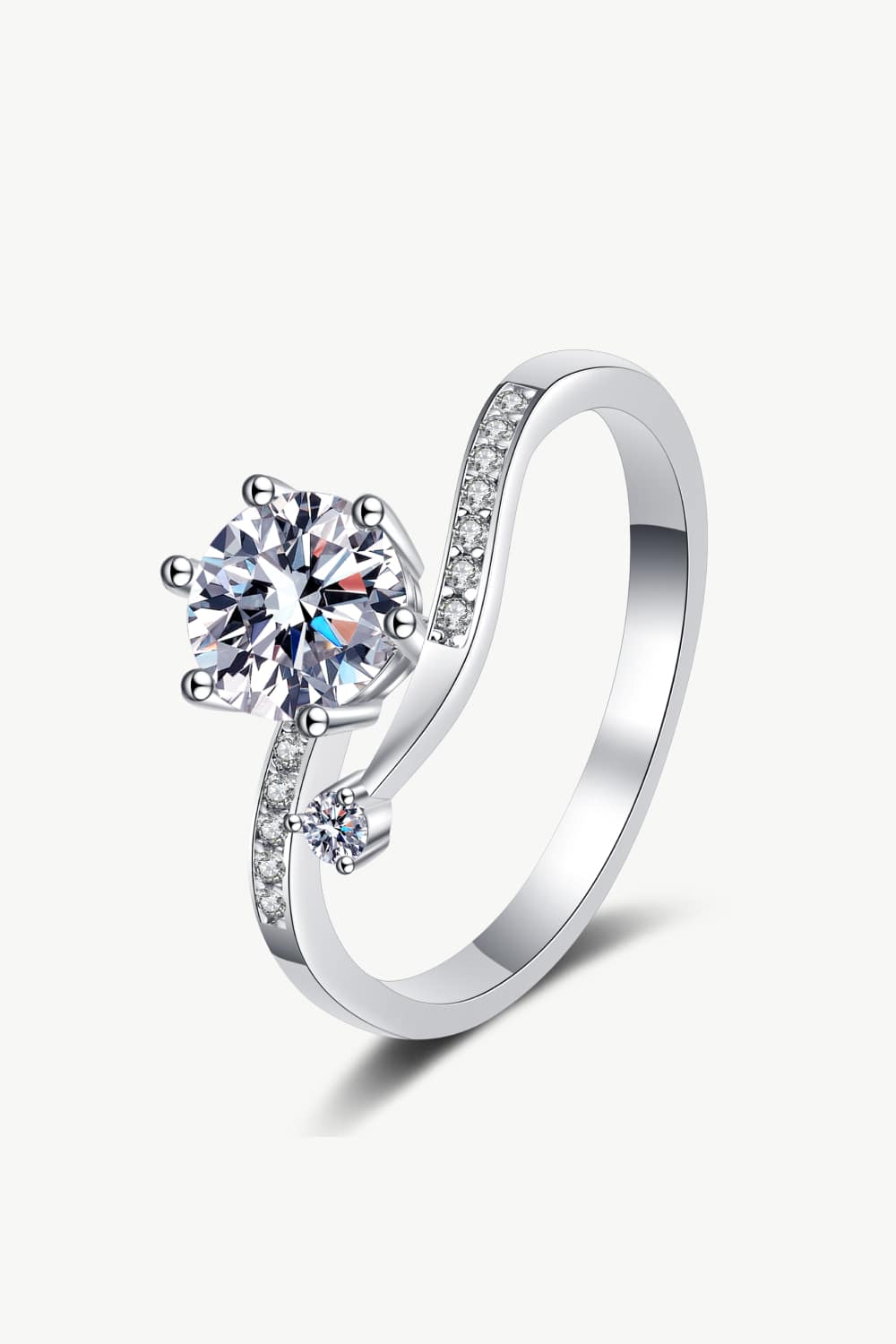 On My Mind 925 Sterling Silver Moissanite Ring Silver Moissanite - Tophatter Daily Deals