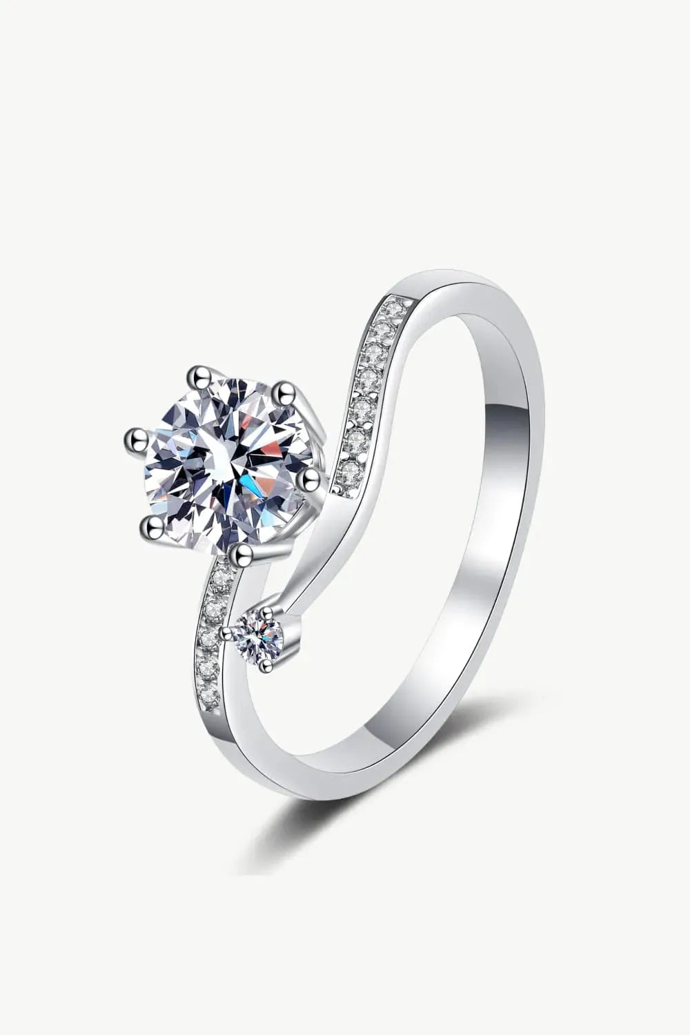 On My Mind 925 Sterling Silver Moissanite Ring Silver Moissanite - Tophatter Daily Deals