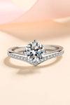 925 Sterling Silver Ring with 1 Carat Moissanite Silver Moissanite - Tophatter Daily Deals