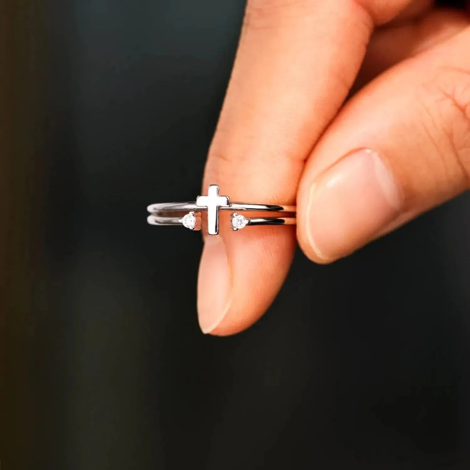 925 Sterling Silver Cross Ring Rings - Tophatter Daily Deals
