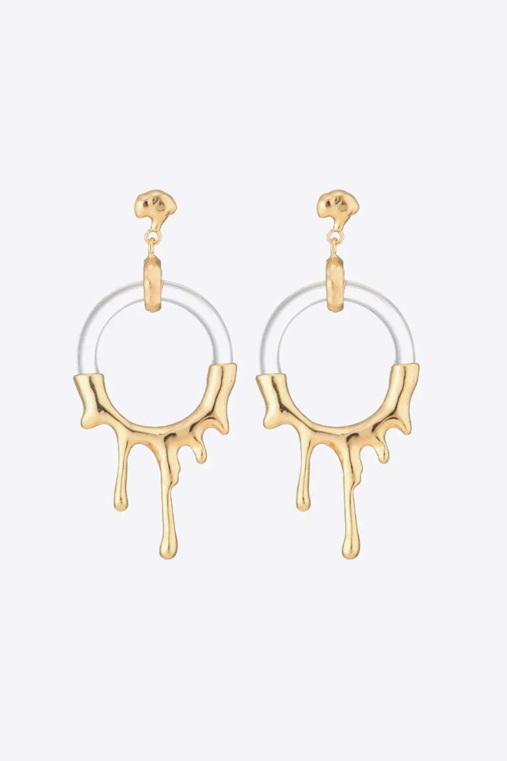 Zinc Alloy and Resin Drop Earrings Gold One Size Earrings - Tophatter Daily Deals