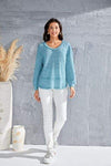 Waffle-Knit V-Neck Blouse with Breast Pocket Blouses - Tophatter Daily Deals