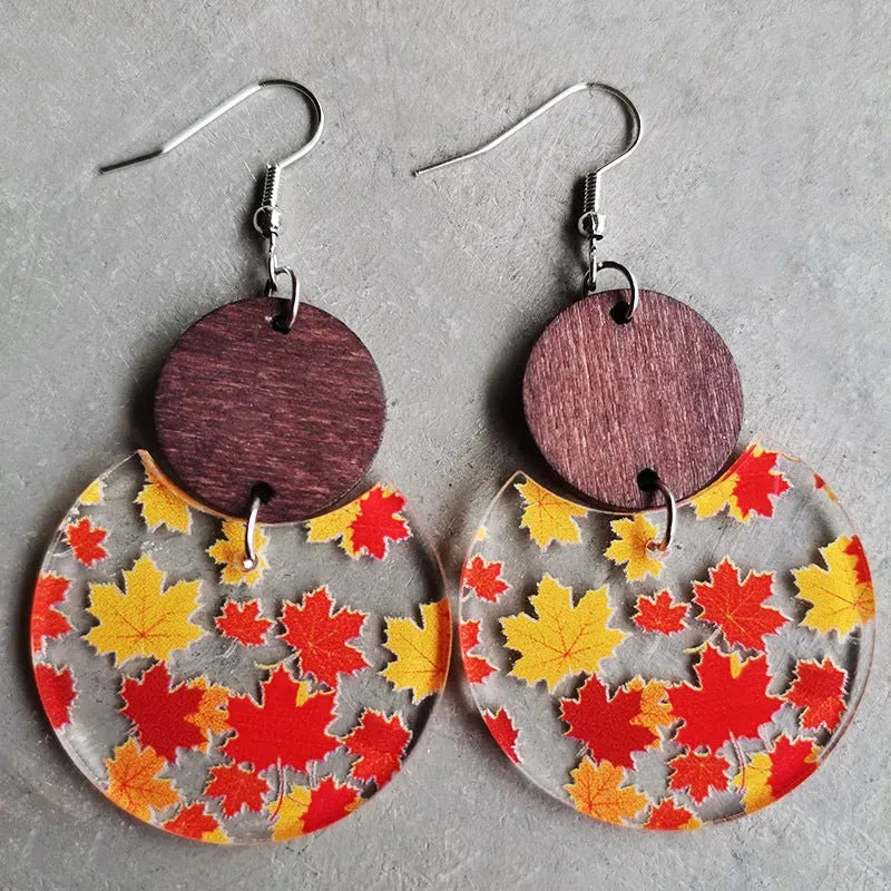 Printed Geometric Drop Earrings Earrings - Tophatter Daily Deals