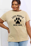 Simply Love Full Size LESS PEOPLE MORE DOGS Graphic Cotton Tee Women's T-Shirts - Tophatter Daily Deals