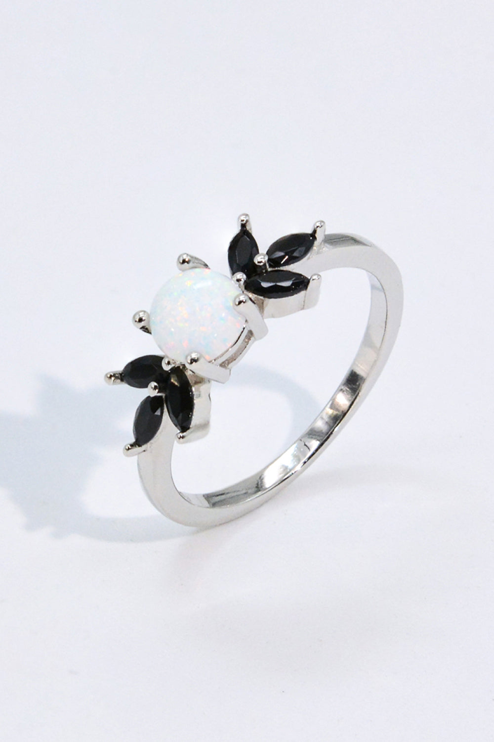 Opal and Zircon Contrast Ring - Tophatter Deals