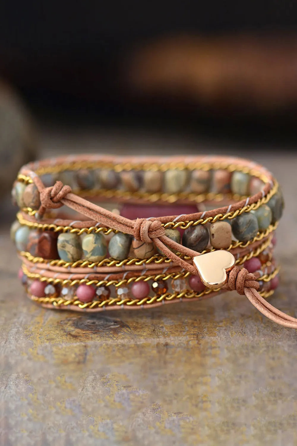 Handmade Heart Shape Triple Layer Beaded Bracelet Bracelets - Tophatter Daily Deals