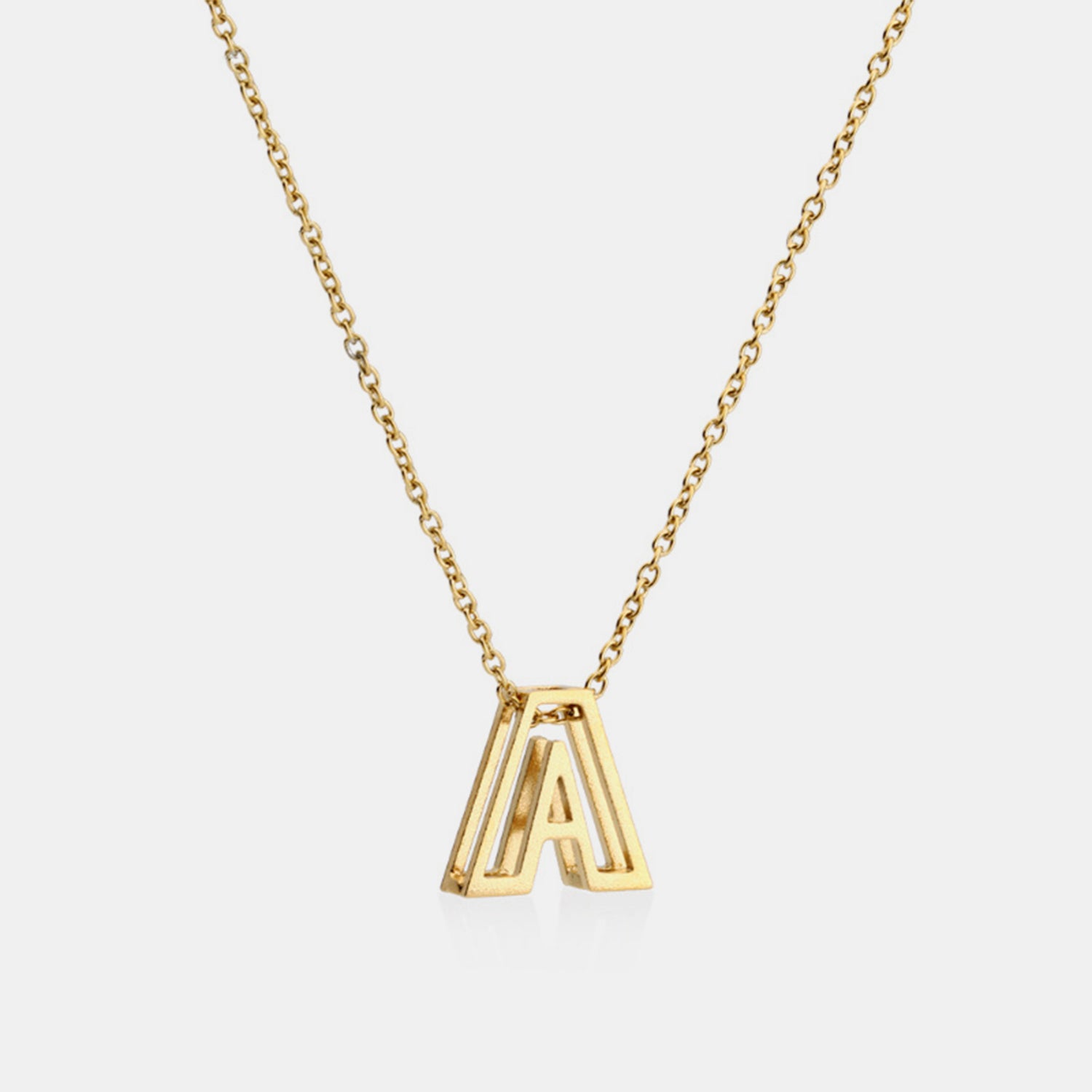 Stainless Steel Letter Pendant Necklace Gold A One Size Necklaces - Tophatter Daily Deals