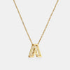 Stainless Steel Letter Pendant Necklace Gold A One Size Necklaces - Tophatter Daily Deals