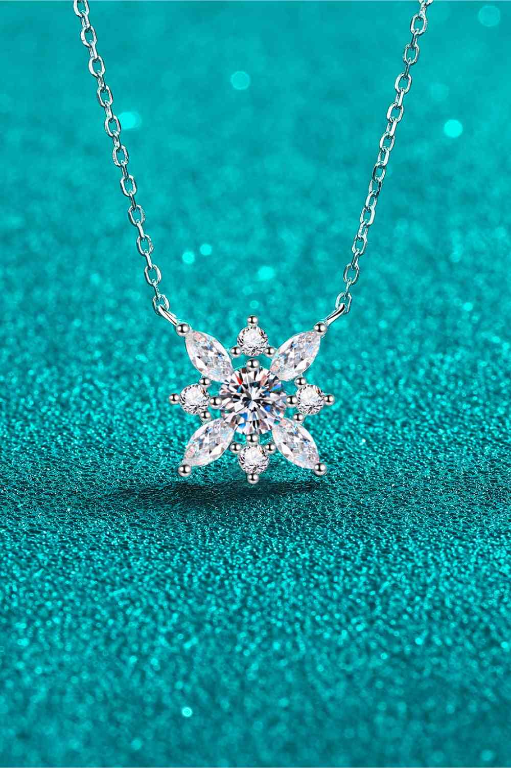 Moissanite Rhodium-Plated Necklace Moissanite - Tophatter Daily Deals