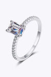 925 Sterling Silver Ring with Moissanite Silver Moissanite - Tophatter Daily Deals