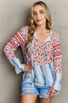 Floral Striped Flounce Sleeve Blouse Floral Blouses - Tophatter Daily Deals