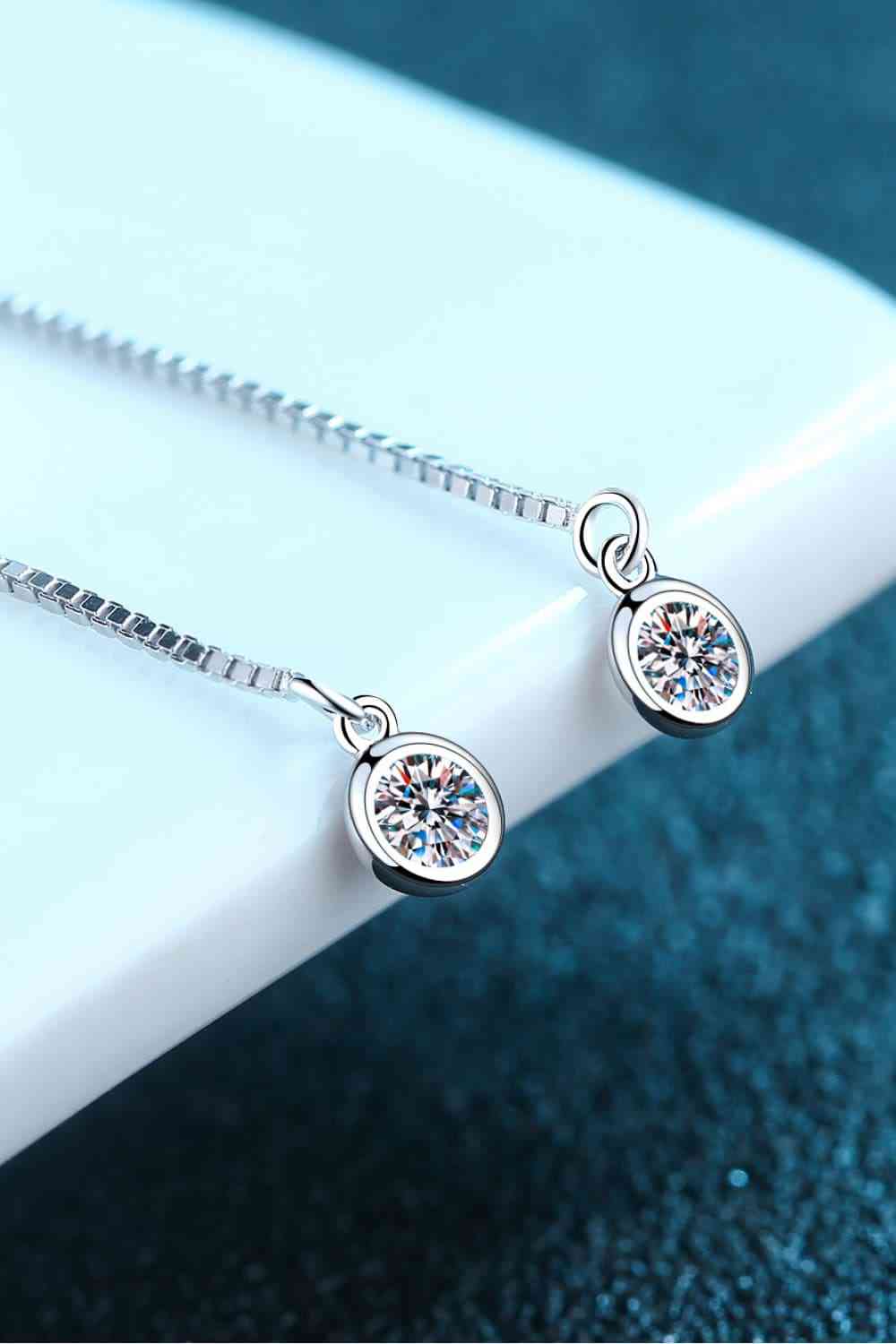 Moissanite 925 Sterling Silver Threader Earrings Moissanite - Tophatter Daily Deals