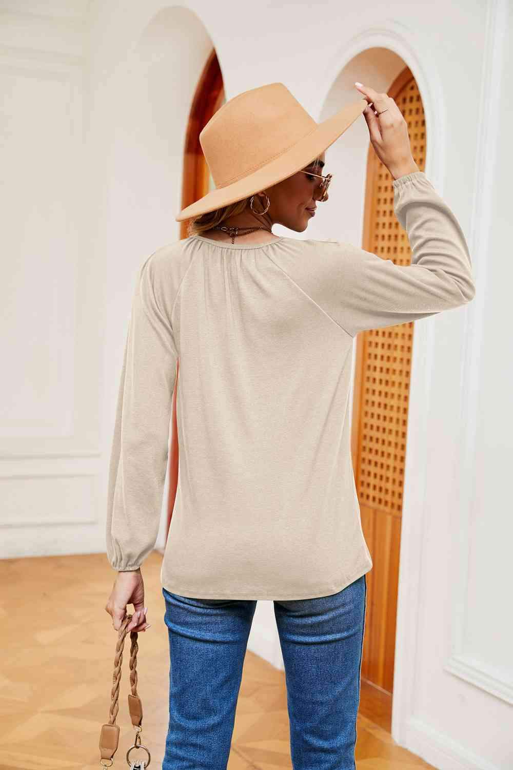 V-Neck Long Sleeve T-Shirt Women's T-Shirts - Tophatter Daily Deals