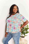 Double Take Floral Round Neck Babydoll Top Blouses - Tophatter Daily Deals