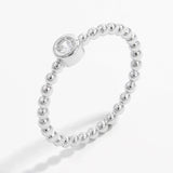 Zircon 925 Sterling Silver Bead Ring Rings - Tophatter Daily Deals