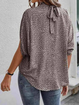 Round Neck Slit Sleeve Blouse Blouses - Tophatter Daily Deals