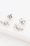 Zircon 925 Sterling Silver Stud Earrings Earrings - Tophatter Daily Deals