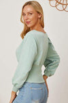 Boat Neck Lantern Sleeve Blouse Blouses - Tophatter Daily Deals