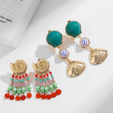 Shell & Tassel Alloy Dangle Earrings Earrings - Tophatter Daily Deals