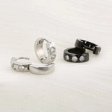 Stainless Steel Rhinestone Huggie Earrings Earrings - Tophatter Daily Deals