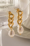 Stainless Steel Pearl Earrings Earrings - Tophatter Daily Deals