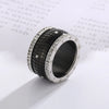 Inlaid Rhinestone Stainless Steel Ring Black Rings - Tophatter Daily Deals