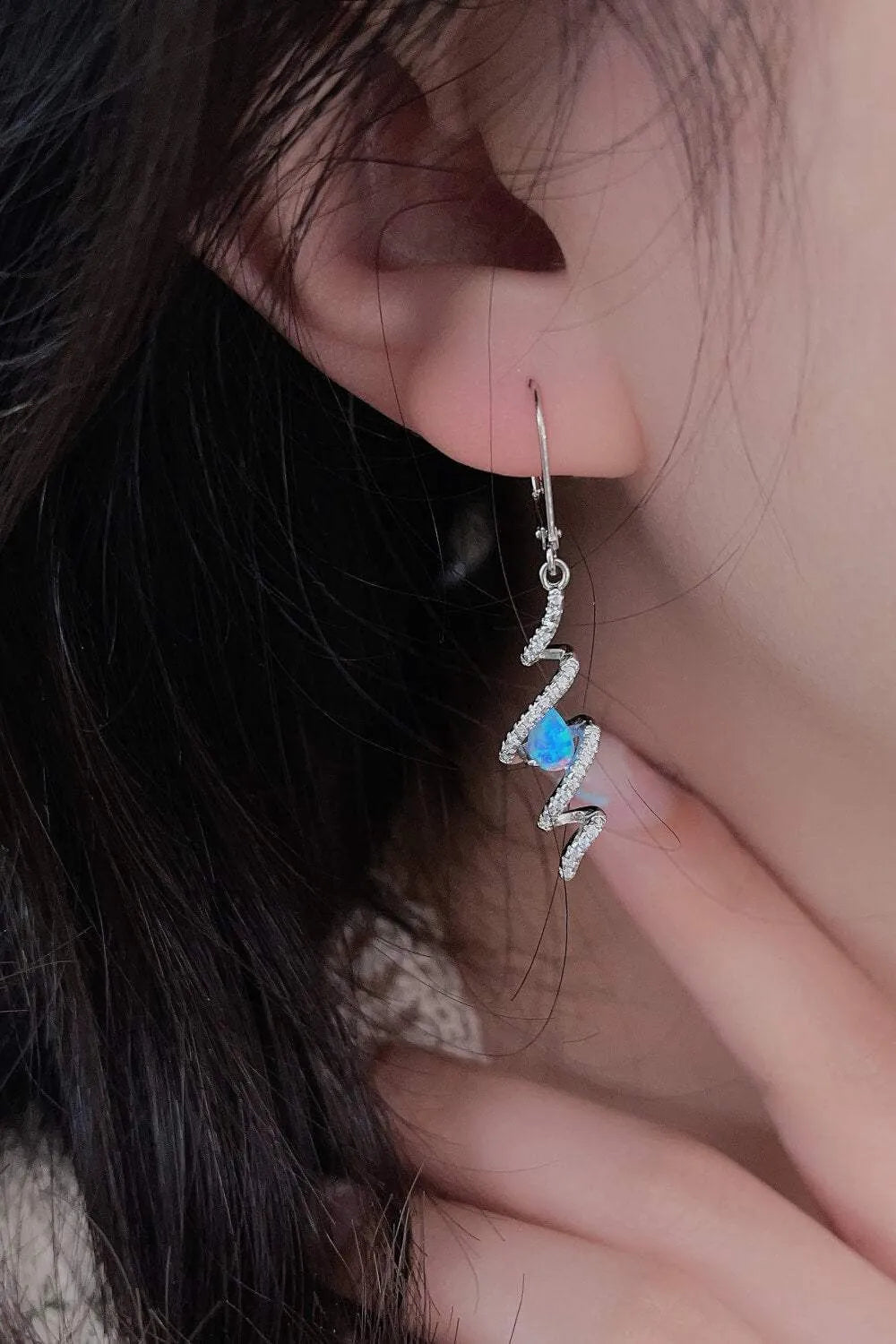 Twisted Opal Drop Earrings Opal - Tophatter Daily Deals