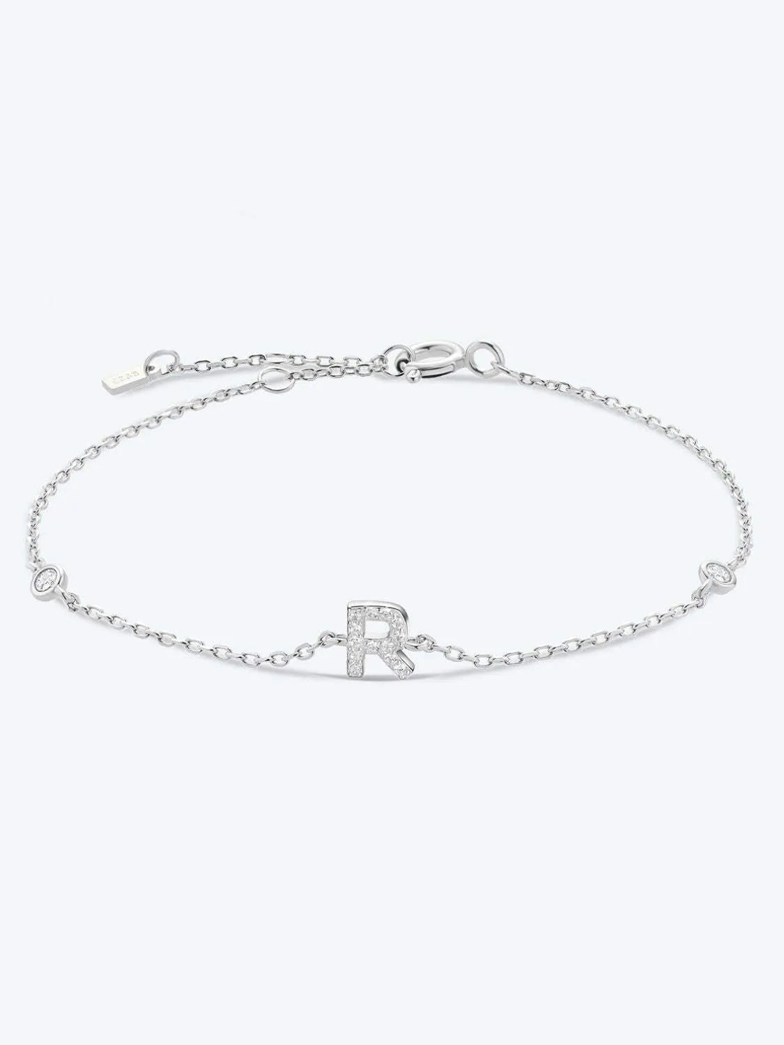 Q To U Zircon 925 Sterling Silver Bracelet R Silver One Size Bracelets - Tophatter Daily Deals