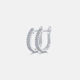 Moissanite 925 Sterling Silver Huggie Earrings Moissanite - Tophatter Daily Deals