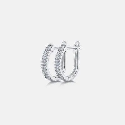 Moissanite 925 Sterling Silver Huggie Earrings Moissanite - Tophatter Daily Deals