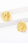 18K Gold-Plated Textured Stud Earrings Earrings - Tophatter Daily Deals