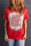 Slogan Graphic Round Neck Tee Women's T-Shirts - Tophatter Daily Deals