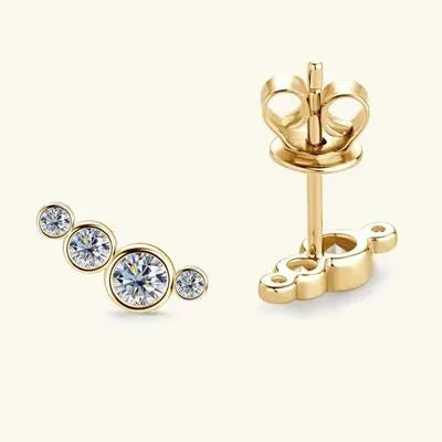 Moissanite 925 Sterling Silver Stud Earrings Moissanite - Tophatter Daily Deals