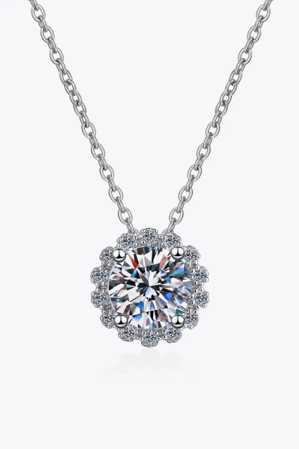 3 Carat Moissanite 925 Sterling Silver Necklace Silver One Size Moissanite - Tophatter Daily Deals