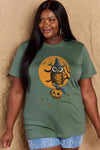 Simply Love Full Size Holloween Theme Graphic Cotton T-Shirt Green Women's T-Shirts - Tophatter Daily Deals