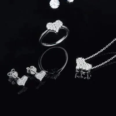 Moissanite 925 Sterling Silver Heart Bracelet Moissanite - Tophatter Daily Deals