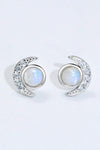 925 Sterling Silver Moonstone Stud Earrings Moonstone - Tophatter Daily Deals