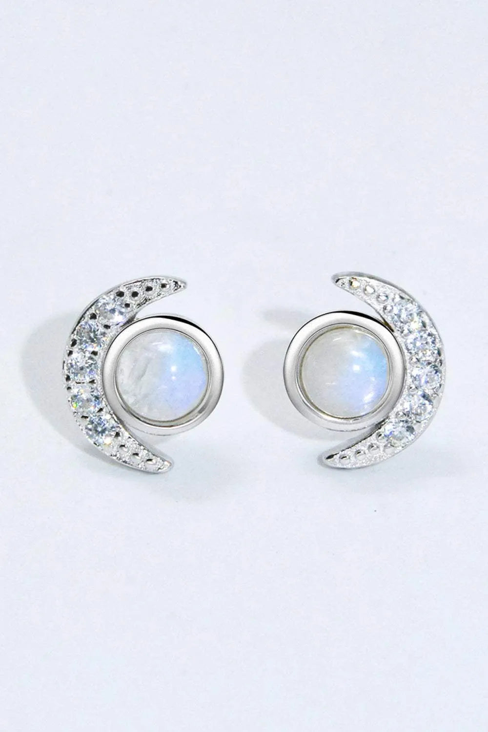 925 Sterling Silver Moonstone Stud Earrings Moonstone - Tophatter Daily Deals