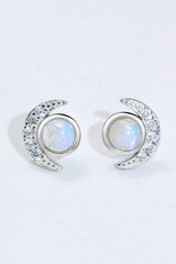 925 Sterling Silver Moonstone Stud Earrings Moonstone - Tophatter Daily Deals