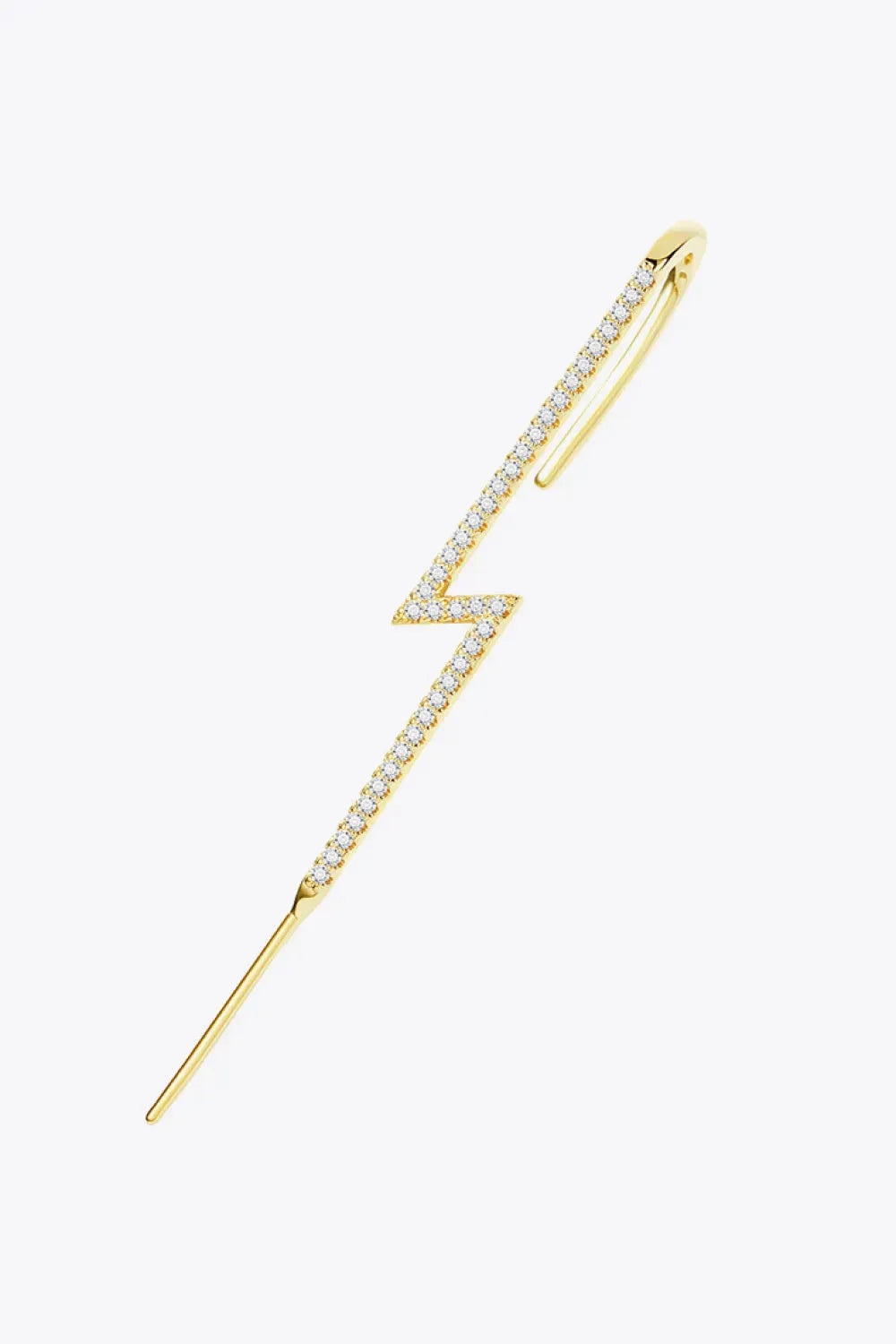 18K Gold Plated Zircon Lightning Crawler Earrings Gold One Size Earrings - Tophatter Daily Deals