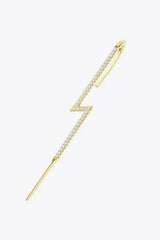 18K Gold Plated Zircon Lightning Crawler Earrings Gold One Size Earrings - Tophatter Daily Deals