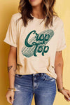 Corn Letter Graphic Cuffed Tee Women's T-Shirts - Tophatter Daily Deals