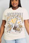 Simply Love Simply Love Full Size ROCK & ROLL WORLD TOUR Graphic Cotton Tee Women's T-Shirts - Tophatter Daily Deals