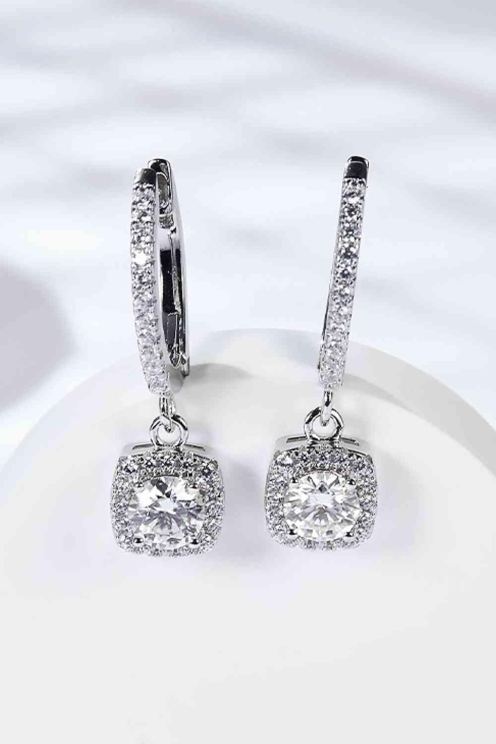 Adored Moissanite Huggie Drop Earrings Moissanite - Tophatter Daily Deals