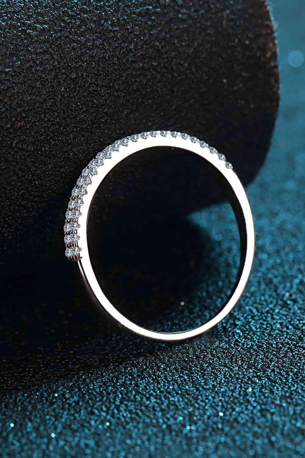 Moissanite 925 Sterling Silver Half-Eternity Ring Moissanite - Tophatter Daily Deals