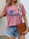 US Flag Glasses Graphic Tee Dusty Pink Women's T-Shirts - Tophatter Daily Deals