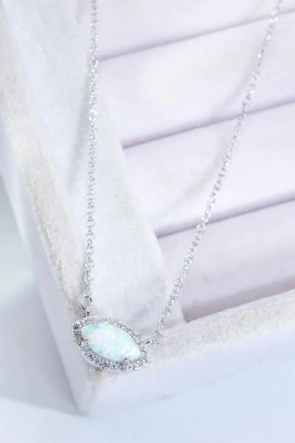 18k Rose Gold-Plated Opal Pendant Necklace Opal - Tophatter Daily Deals