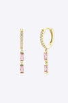 Zircon 925 Sterling Silver Drop Huggie Earrings Earrings - Tophatter Daily Deals